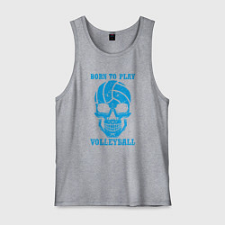 Майка мужская хлопок Рождён для волейбола, цвет: меланж