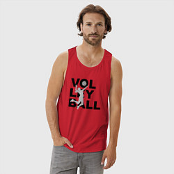 Майка мужская хлопок Volleyball, цвет: красный — фото 2