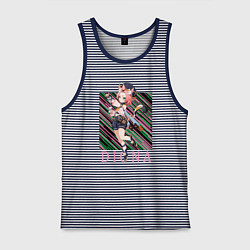 Майка мужская хлопок Диона Genshin Impact, цвет: синяя тельняшка