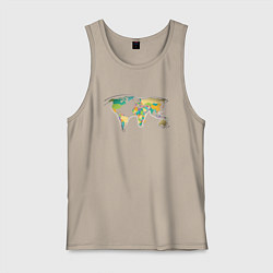 Майка мужская хлопок World Cat, цвет: миндальный