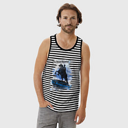 Майка мужская хлопок The Bronze Horseman, цвет: черная тельняшка — фото 2