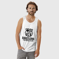 Майка мужская хлопок Barcelona FC, цвет: белый — фото 2