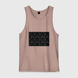 Майка мужская хлопок Черно-белый геометрический, цвет: пыльно-розовый