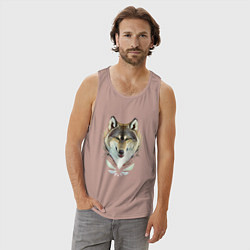 Майка мужская хлопок Зимний хранитель, цвет: пыльно-розовый — фото 2