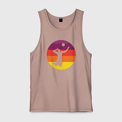 Майка мужская хлопок Мой волейбол, цвет: пыльно-розовый