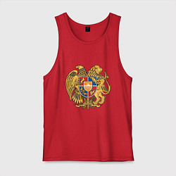 Майка мужская хлопок Герб Армении Символика, цвет: красный