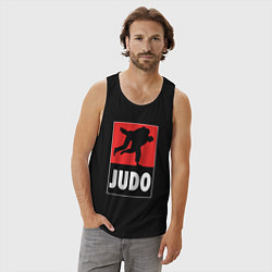Майка мужская хлопок Judo, цвет: черный — фото 2