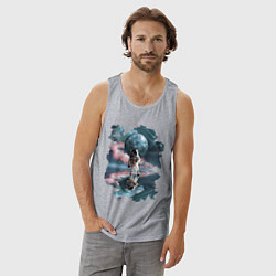 Майка мужская хлопок Зеркальное Отражение, цвет: меланж — фото 2