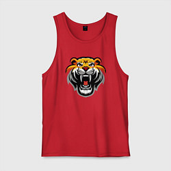 Майка мужская хлопок Power Tiger, цвет: красный