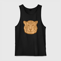 Майка мужская хлопок Coffee Tiger, цвет: черный