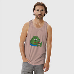 Майка мужская хлопок Pepe love пепе лов, цвет: пыльно-розовый — фото 2