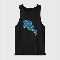 Майка мужская хлопок Armenia Blue Map, цвет: черный
