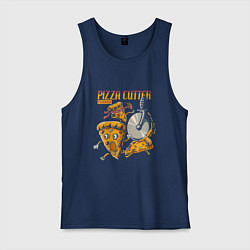 Майка мужская хлопок Pizza Cutter Terror, цвет: тёмно-синий