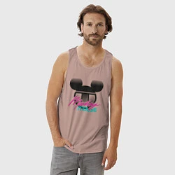 Майка мужская хлопок Logotype Mickey Mouse, цвет: пыльно-розовый — фото 2