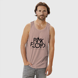 Майка мужская хлопок PINK FLOYD LOGO ПИНК ФЛОЙД, цвет: пыльно-розовый — фото 2