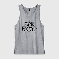 Майка мужская хлопок PINK FLOYD LOGO ПИНК ФЛОЙД, цвет: меланж