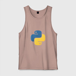 Майка мужская хлопок Python язык, цвет: пыльно-розовый