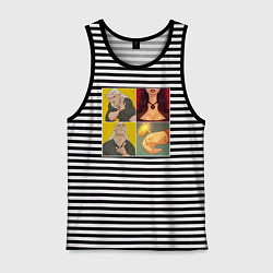 Майка мужская хлопок Ведьмаку Заплатите Чеканной Монетой, цвет: черная тельняшка