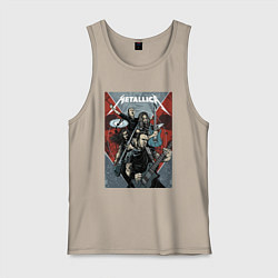 Майка мужская хлопок Metallica - cool dudes!, цвет: миндальный