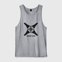 Майка мужская хлопок Black Dread lives, цвет: меланж