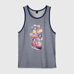 Майка мужская хлопок Чиби Инадзума, цвет: синяя тельняшка