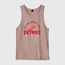 Майка мужская хлопок Detroit Red Wings Детройт Ред Вингз, цвет: пыльно-розовый