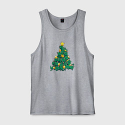 Мужская майка Christmas Tree Made Of Green Cats