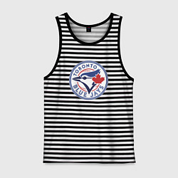 Майка мужская хлопок Toronto Blue Jays, цвет: черная тельняшка