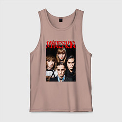 Майка мужская хлопок MANESKIN POSTER СОСТАВ, цвет: пыльно-розовый