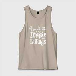 Майка мужская хлопок DARKEST DUNGEON LOGO WHITE, цвет: миндальный