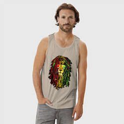 Майка мужская хлопок Jam lioN, цвет: миндальный — фото 2