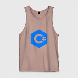 Майка мужская хлопок Язык программирования C Sharp, цвет: пыльно-розовый