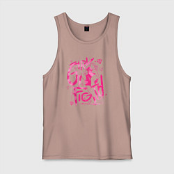 Майка мужская хлопок GIRL FIGTH женская драка, цвет: пыльно-розовый