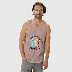 Майка мужская хлопок Где же мышка Программист поймет, цвет: пыльно-розовый — фото 2