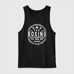 Майка мужская хлопок PRO BOXING, цвет: черный