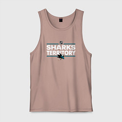 Майка мужская хлопок SHARKS TERRITORY САН-ХОСЕ ШАРКС, цвет: пыльно-розовый