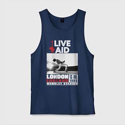 Майка мужская хлопок QUEEN LIVE AID 1985, цвет: тёмно-синий