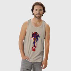 Майка мужская хлопок Sonic Exe Video game, цвет: миндальный — фото 2