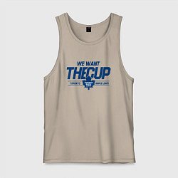 Майка мужская хлопок Toronto Maple Leafs We want the cup Торонто Мейпл, цвет: миндальный