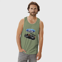 Майка мужская хлопок Ford Performance Motorsport, цвет: авокадо — фото 2