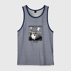 Майка мужская хлопок Волчица и пряности Spice and Wolf, Холо, цвет: синяя тельняшка