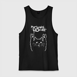 Майка мужская хлопок My Chemical Romance Рок кот, цвет: черный