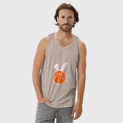 Майка мужская хлопок Basketball Bunny, цвет: миндальный — фото 2