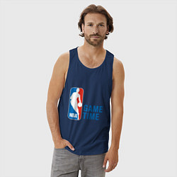 Майка мужская хлопок NBA Game Time, цвет: тёмно-синий — фото 2