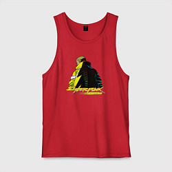 Майка мужская хлопок Cyberpunk Edgerunners, цвет: красный