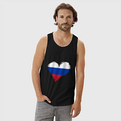 Майка мужская хлопок Russian Heart, цвет: черный — фото 2