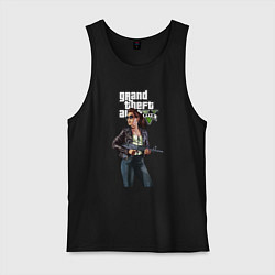 Майка мужская хлопок GTA 5 Girl weapon, цвет: черный