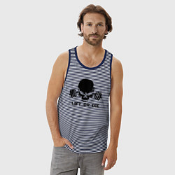 Майка мужская хлопок Lift or die, цвет: синяя тельняшка — фото 2