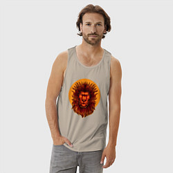 Майка мужская хлопок Солнечный лев, цвет: миндальный — фото 2