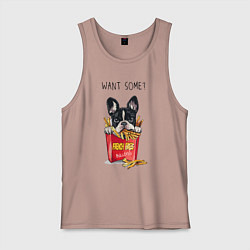 Мужская майка БУЛЬДОГ В КАРТОШКЕ ФРИ